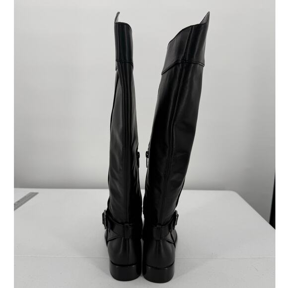 NWT Vince Camuto Ovarlym Black Leather Knee-High Riding Boots Size 6.5 - Picture 3 of 12